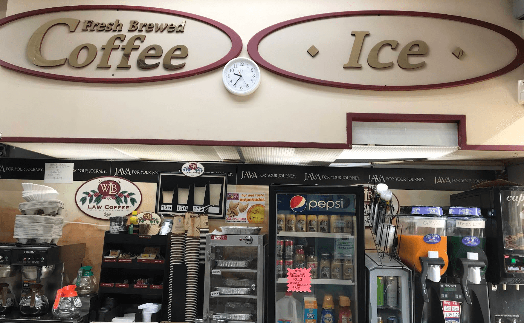Coffee & Beverage Station at Country Farms convenience store in Colts Neck, NJ