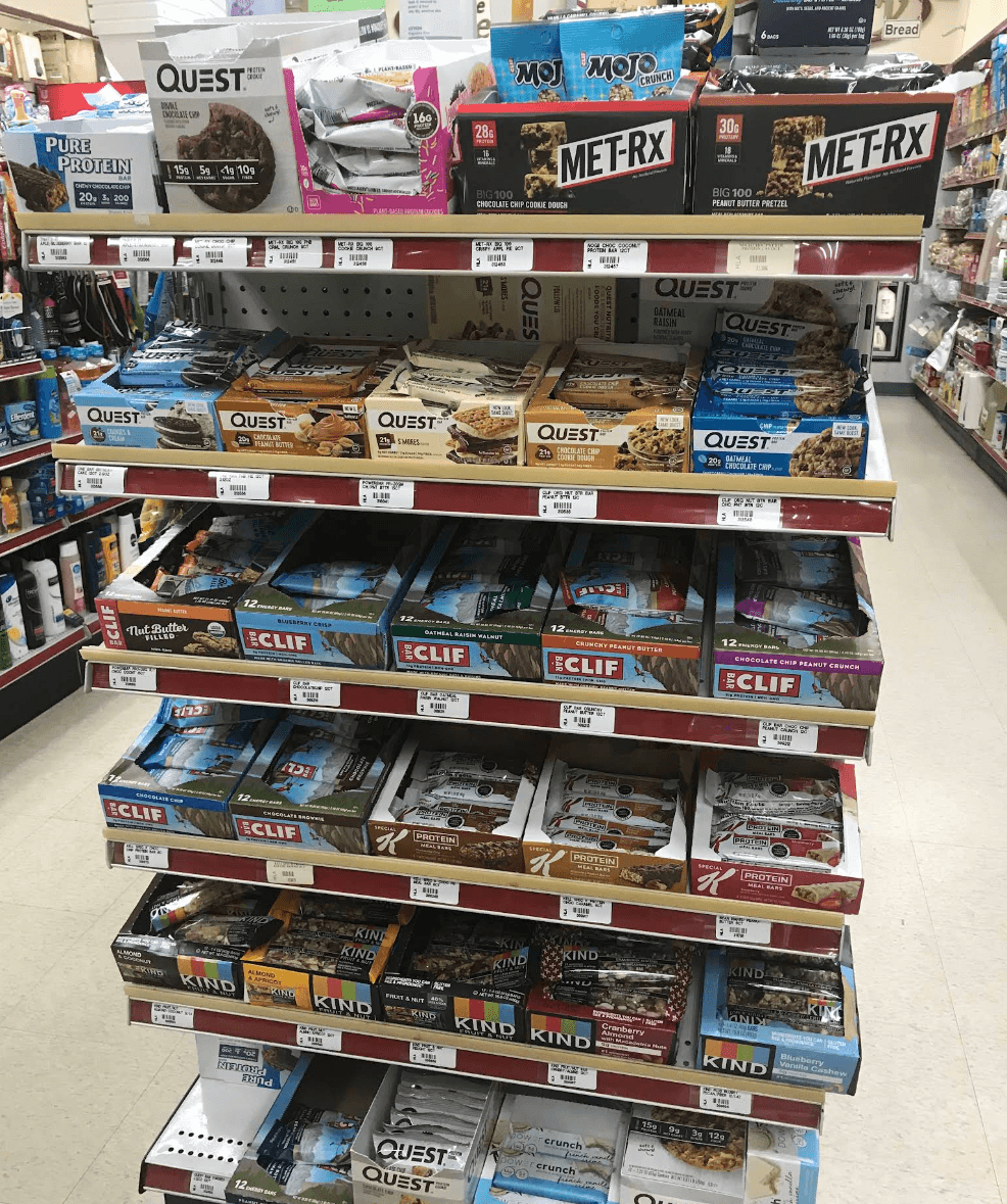Protein & Energy Bars at Country Farms convenience store in Colts Neck, NJ